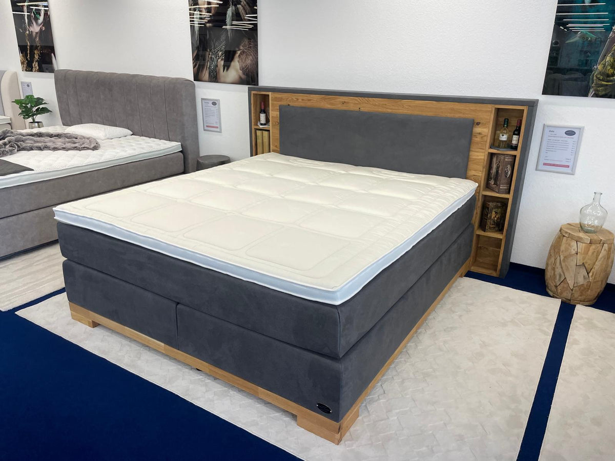 Oslo Boxspringbett – Eichenholz-Kopfteil