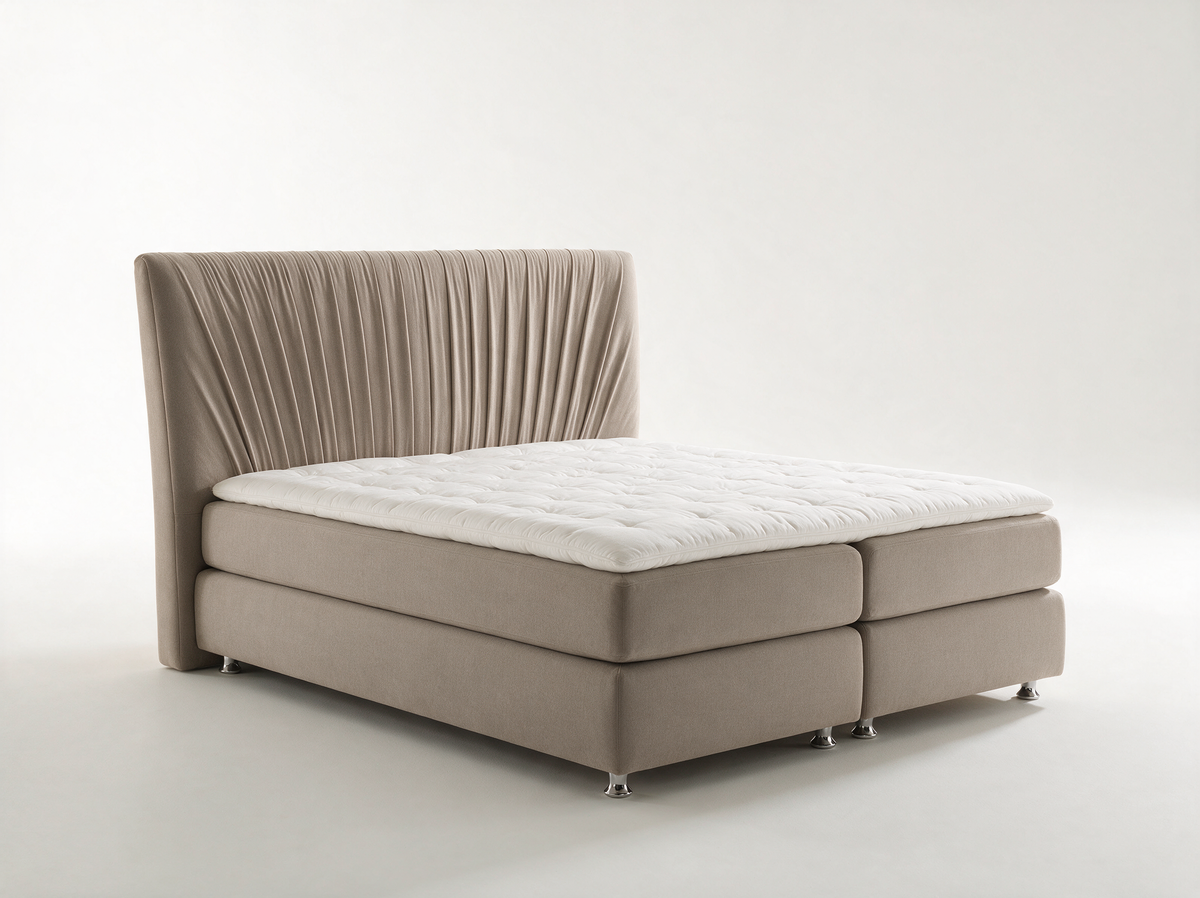 Ron Lion Florenz Boxspringbett in Warm Greige