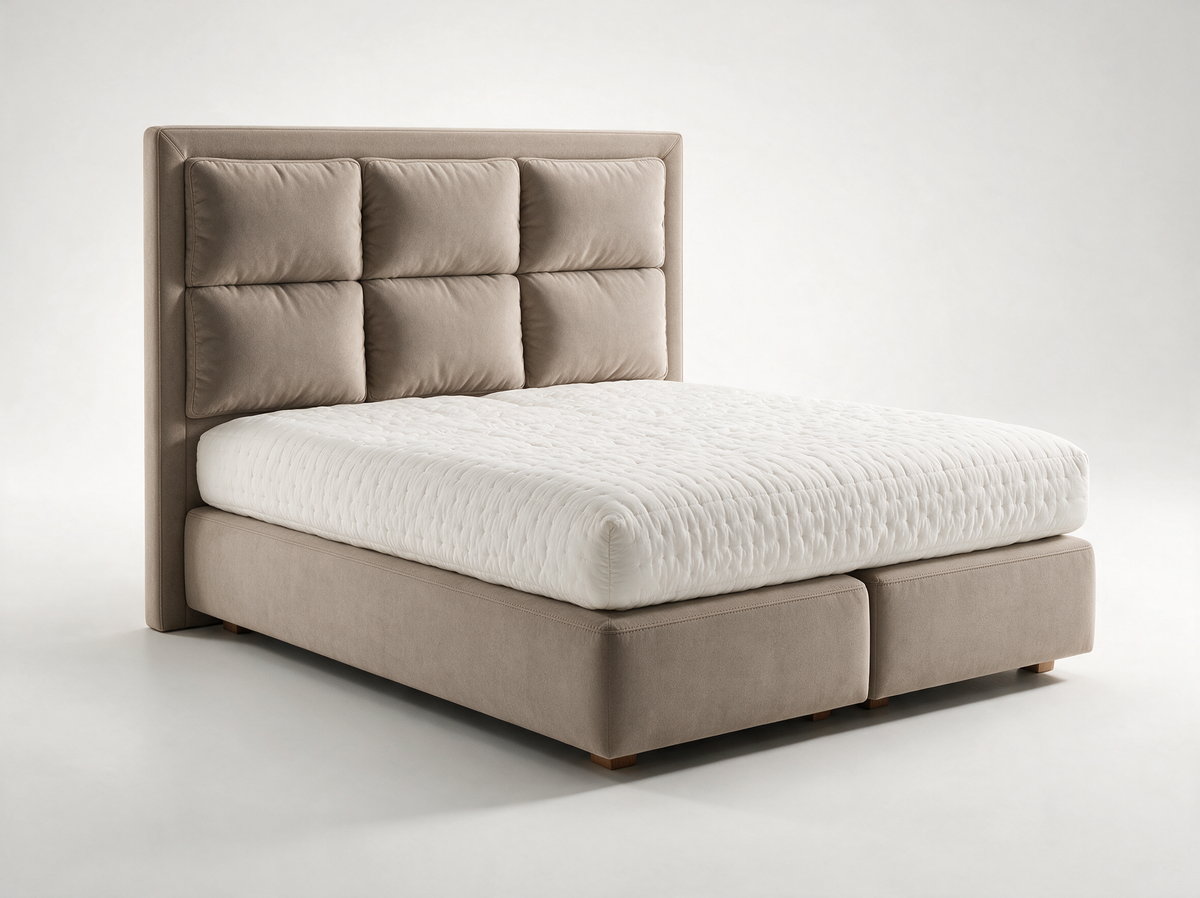 Ron Lion Cambridge Boxspringbett in Warm Greige