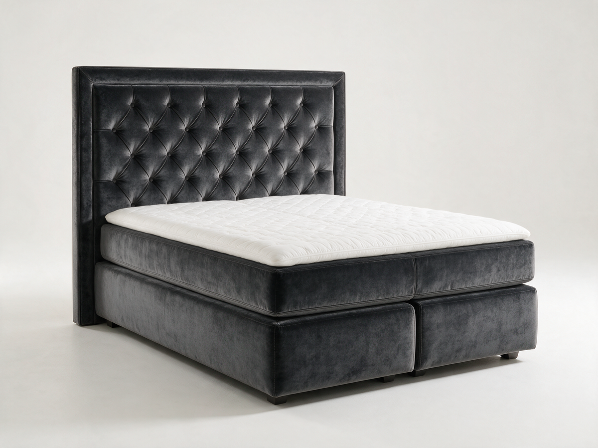 Ron Lion Monaco Boxspringbett in Royal Graphite