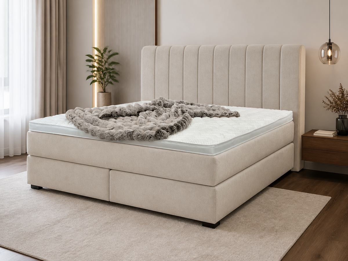 Ron Lion Portofino Boxspringbett in Haferbeige