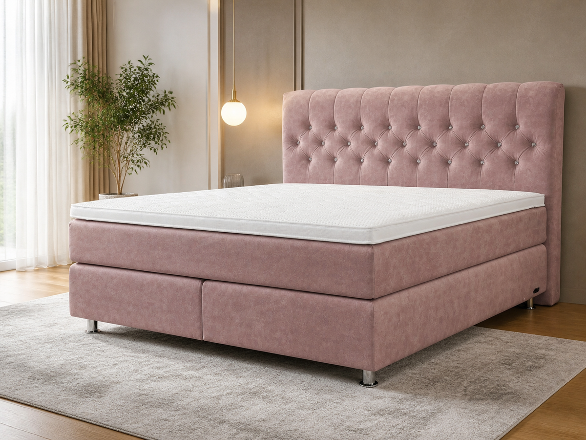 Ron Lion Portofino VIP Boxspringbett in Altrosa