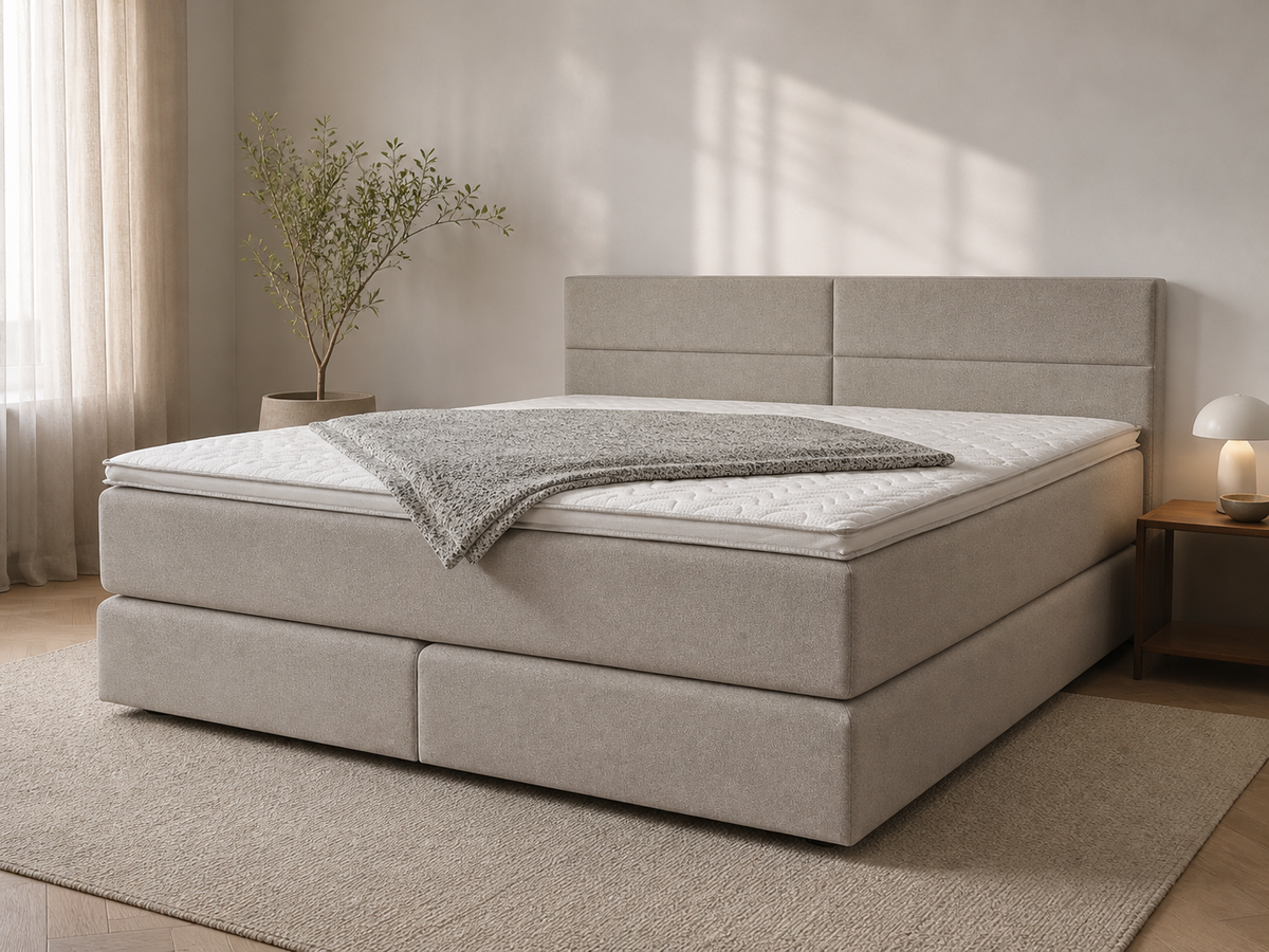 Ron Lion Stockholm Boxspringbett in Greige