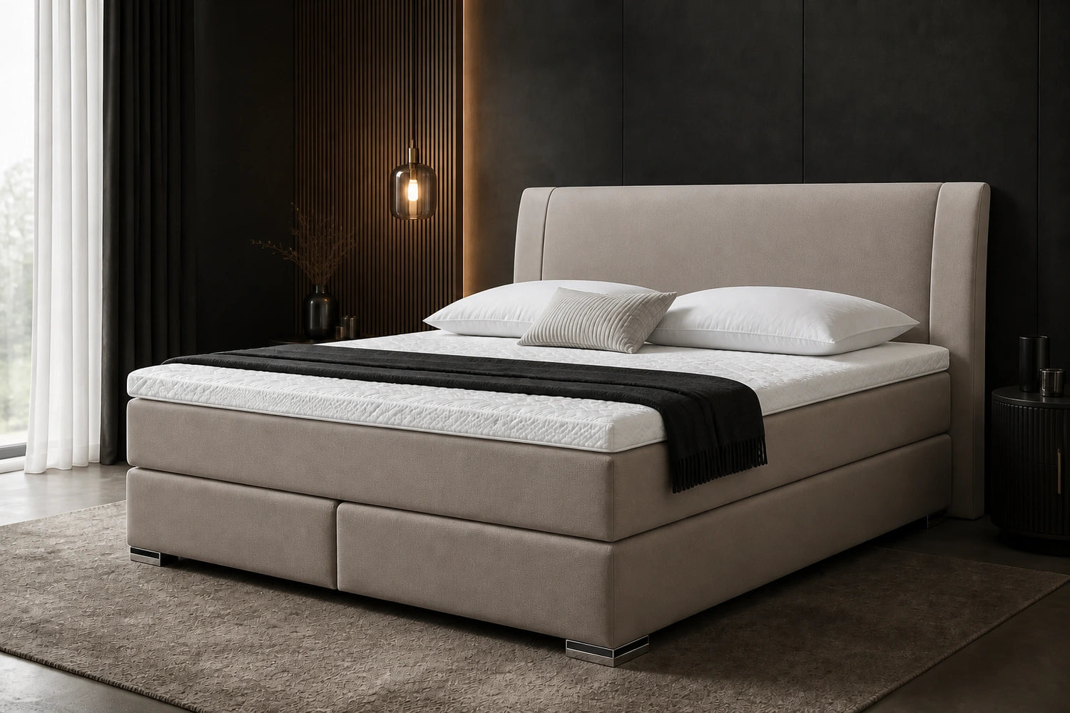 Ron Lion Boxspringbett Oxford I in Greige