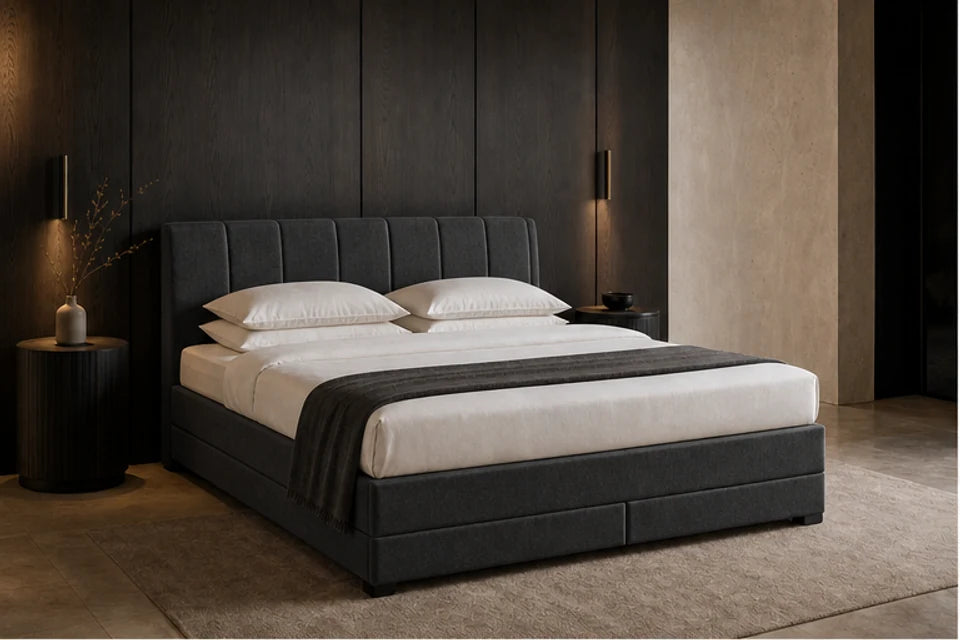 Ron Lion Boxspringbett Oxford II in Graphit