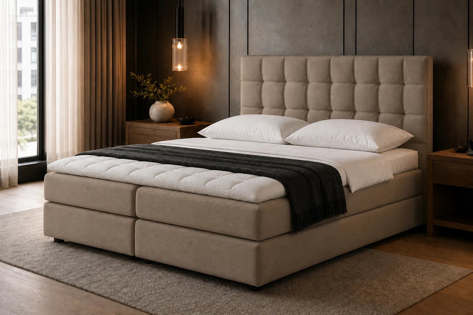 Ron Lion Boxspringbett Berlin in Greige