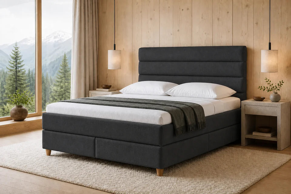 Ron Lion Boxspringbett Rom II in Royal Graphite