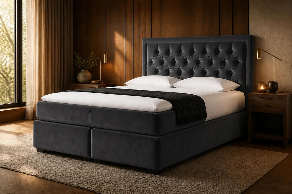 Ron Lion Boxspringbett Paris in Royal Graphite