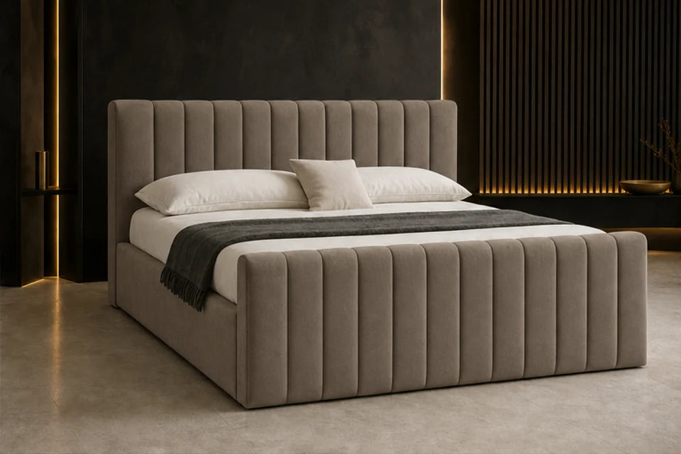 Ron Lion Boxspringbett Versailles mit Fußteil in Greige