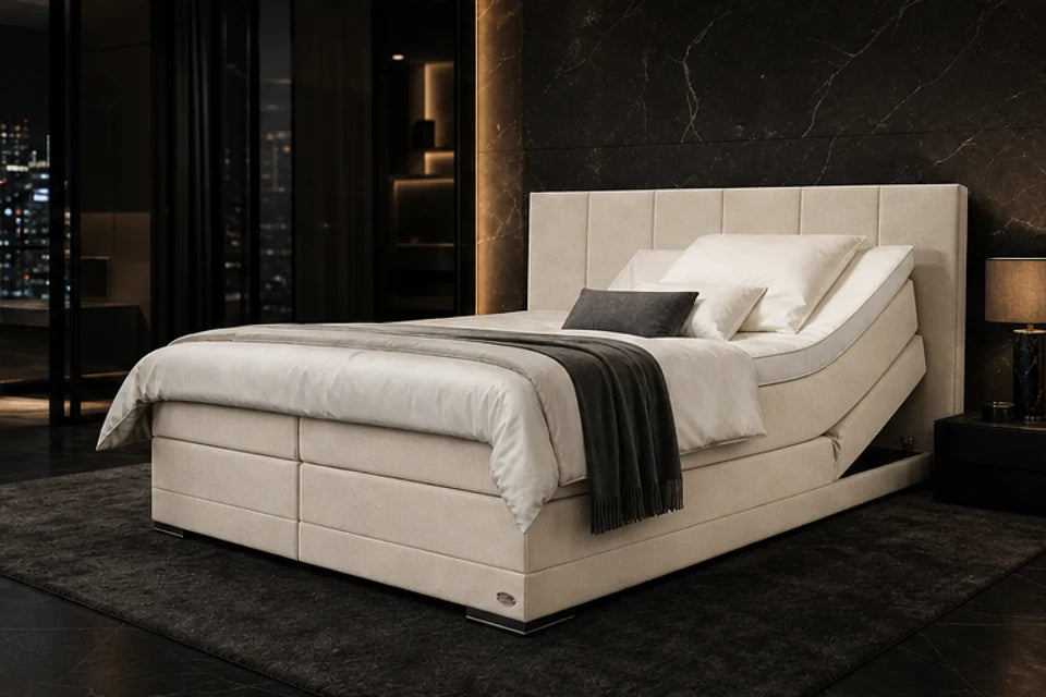 Ron Lion Boxspringbett Düsseldorf in Pearl
