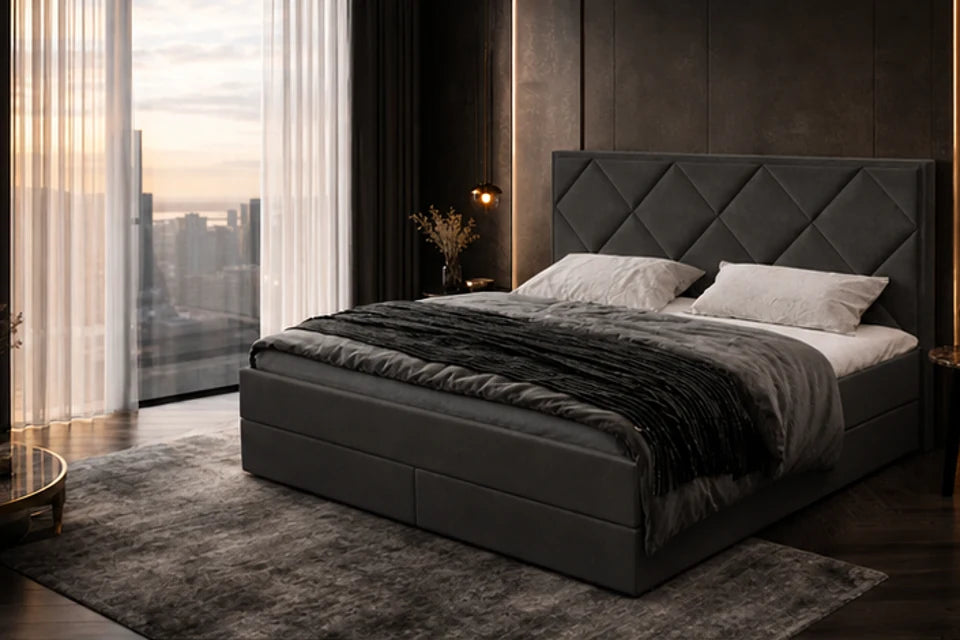 Ron Lion Boxspringbett New York in Graphit